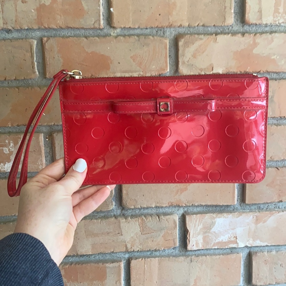Red Kate Spade Patent Leather Wristlet